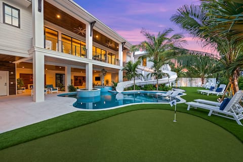 60ft. Water Slide - Golf Simulator - Mini Golf