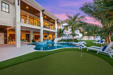 60ft. Water Slide - Golf Simulator - Mini Golf