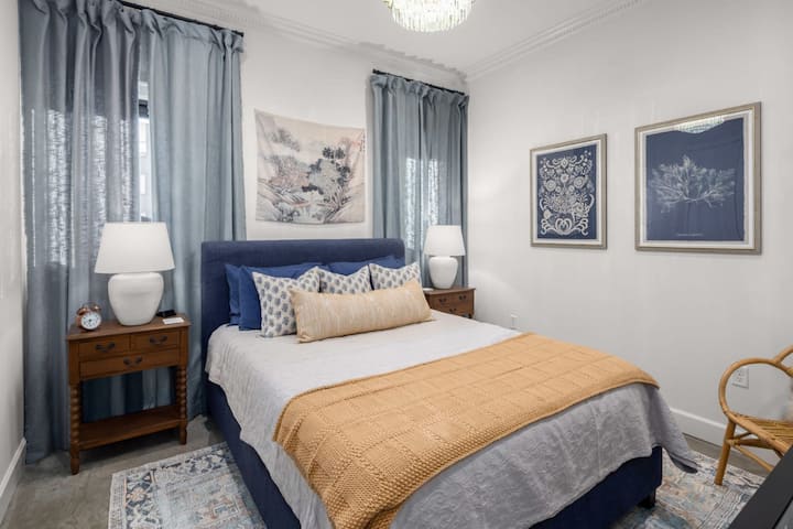 Bedroom 1: The first bedroom that you come to has a queen-size bed and super plush bedding.