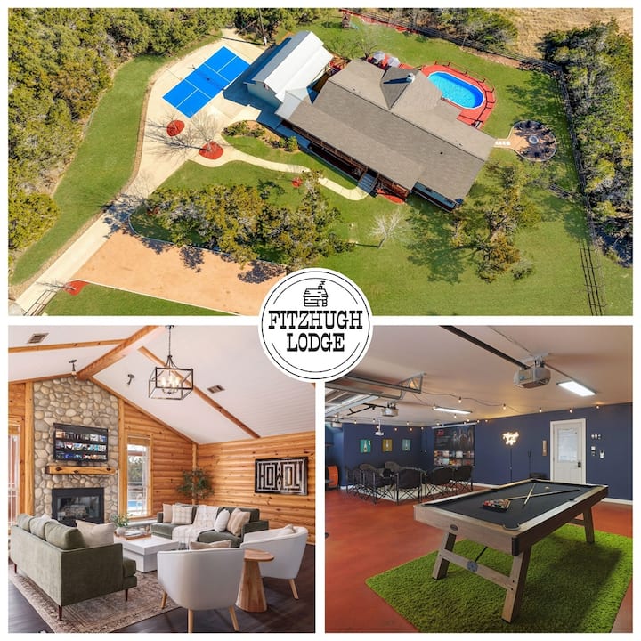 Fitzhugh Lodge: Pool, Pickleball, Poker- Sleeps 16 - Dripping Springs, TX