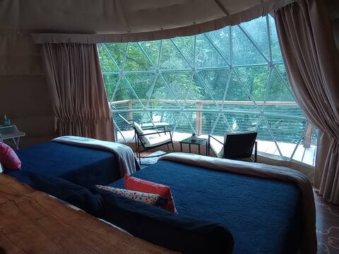 Walnut Glamping Dome 2 Queen Beds