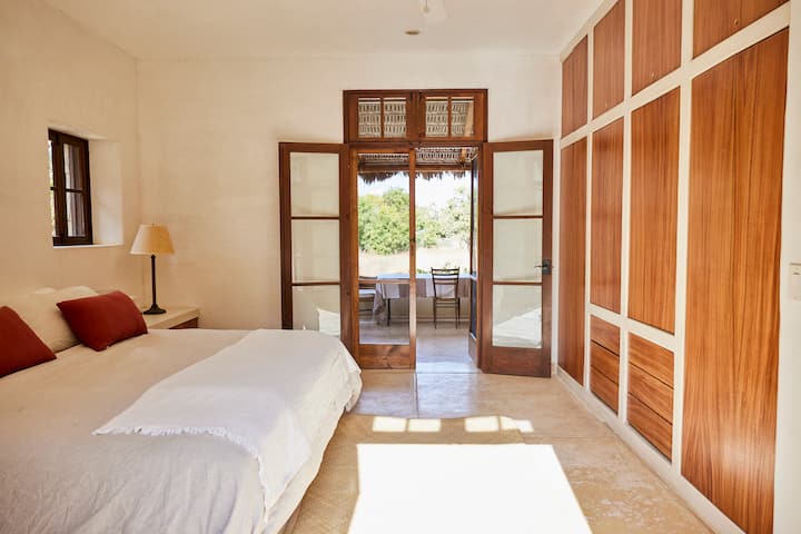 Primary bedroom with king bed.