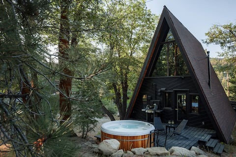 Romantic A-Frame Cabin | Hot Tub, Fire Pit, Hiking