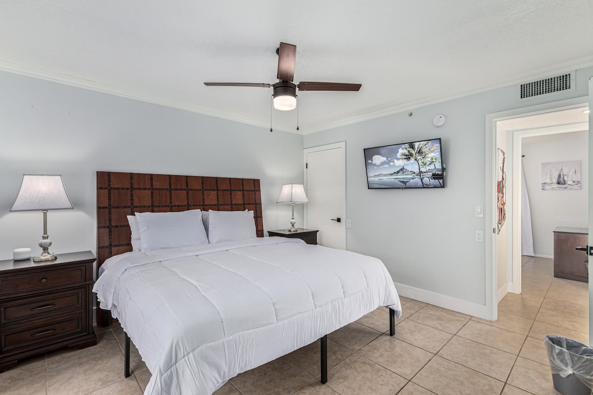 Slaapkamer 1, kingsize bed, eigen badkamer 1