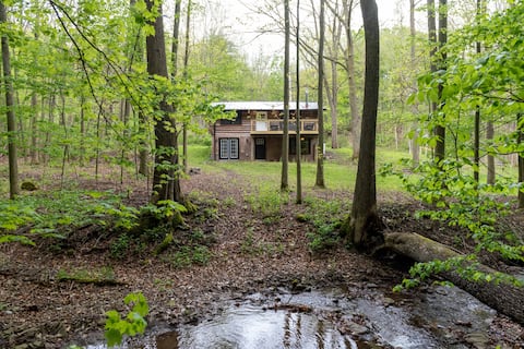 Peaceful Naples Cabin w/ Deck & Stream Views