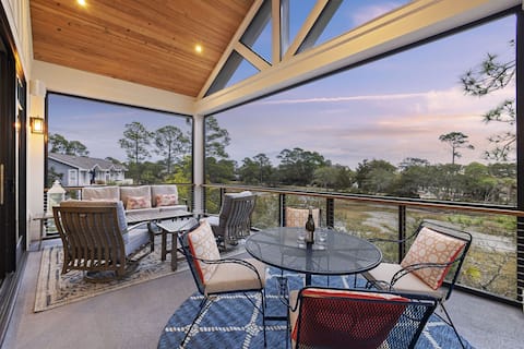 Modern Design Home with Marsh Views + Pool Access