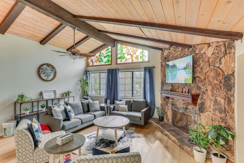 Crestline Home w/ Private Hot Tub: Steps to Lake!