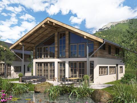 Chalet with private sauna house and garden