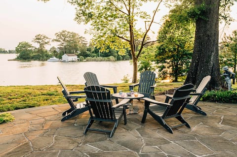 Irvington Waterfront: Pool, Dock & Sunset Views