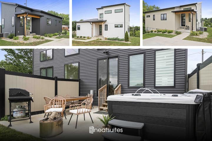 3 Homes, 3 Hot Tubs, 10BR Near Ark. Sleeps 32!