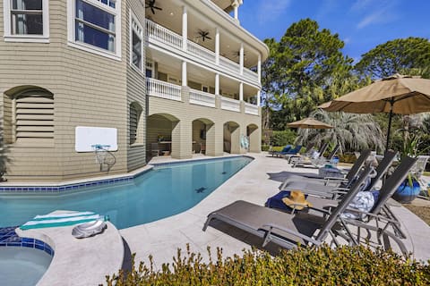 7 Bedroom Oceanview Kiawah Estate w/ Pool