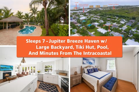 5 min from Inlet Lighthouse! Pool home w/Tiki Hut