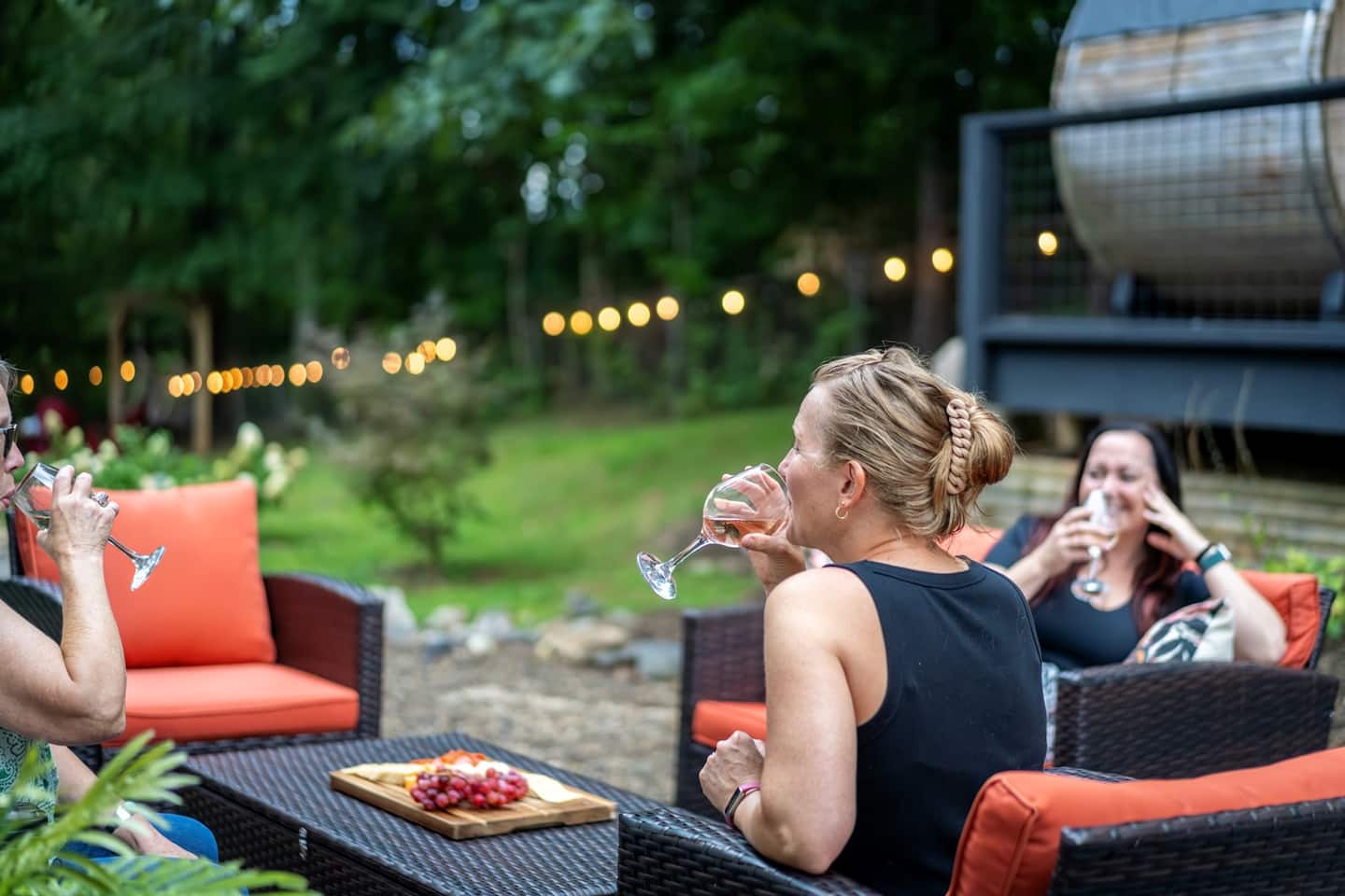 Pour a glass and settle into the patio seating as the light turns gold
