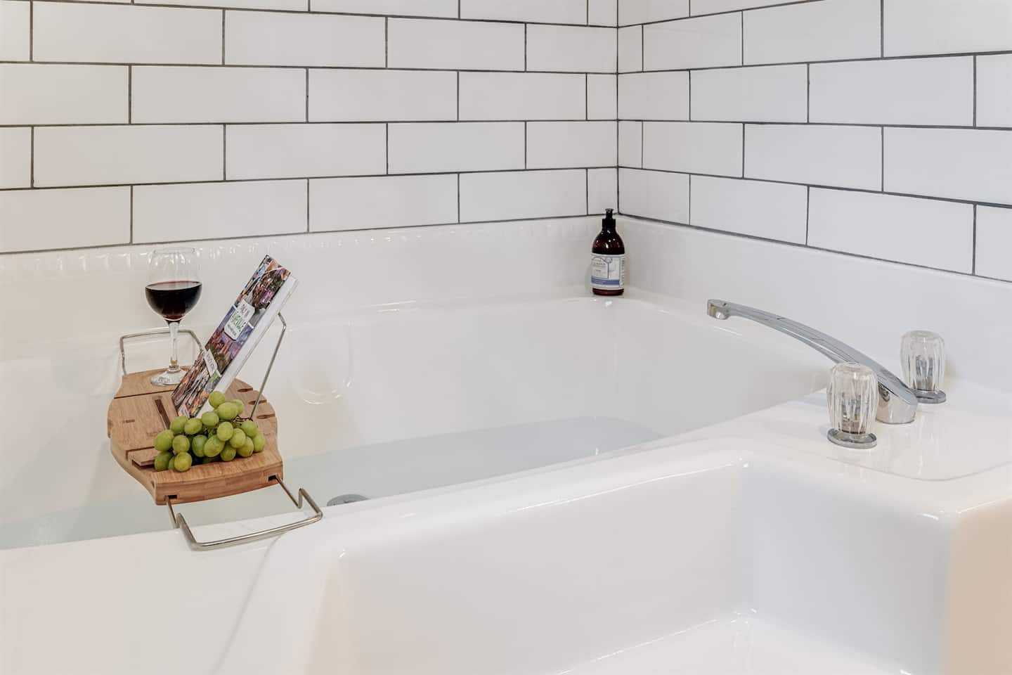 Run the tub, grab a glass of wine, and let the day go