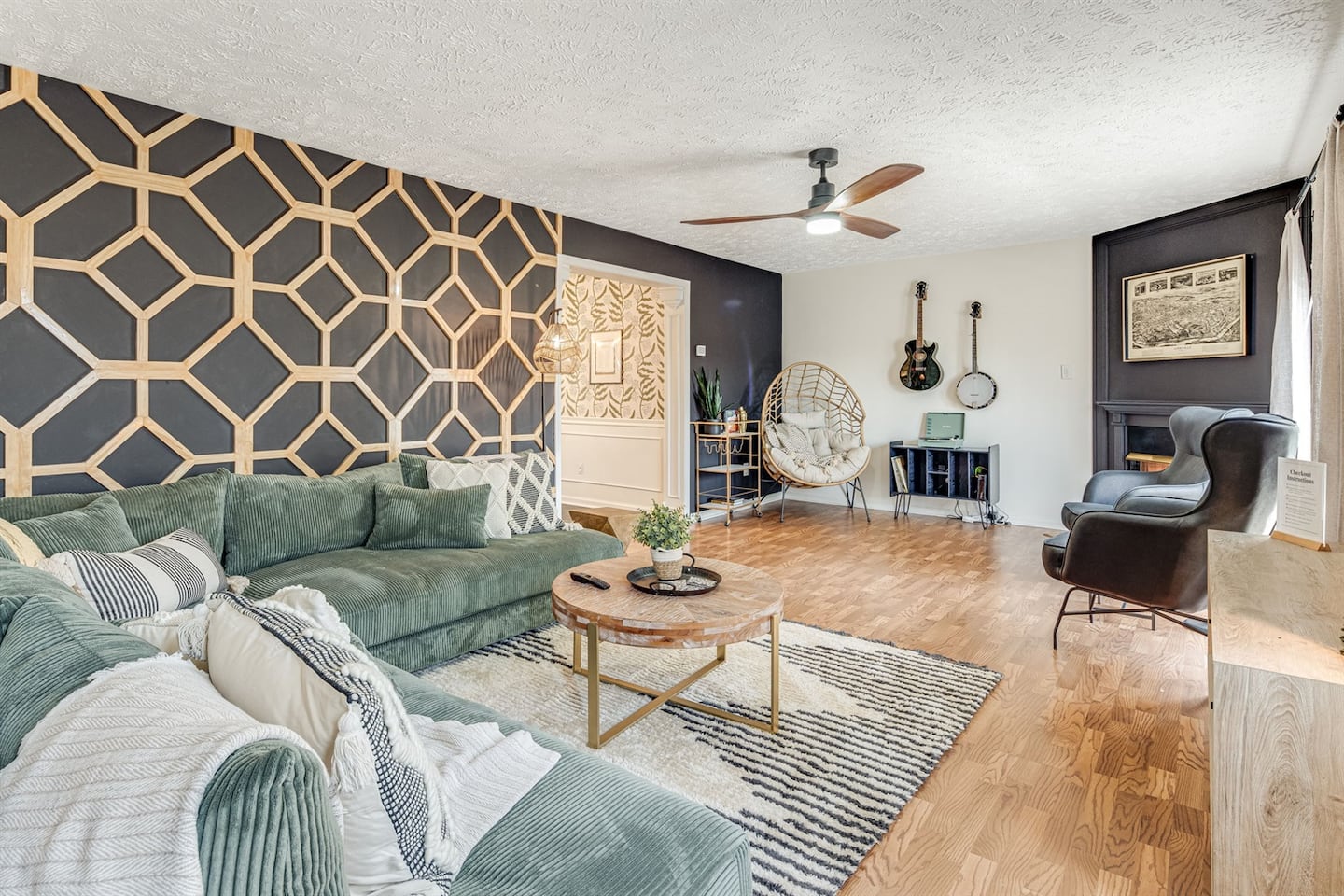 Turn on the fireplace and let the evening slow down in the main living room
