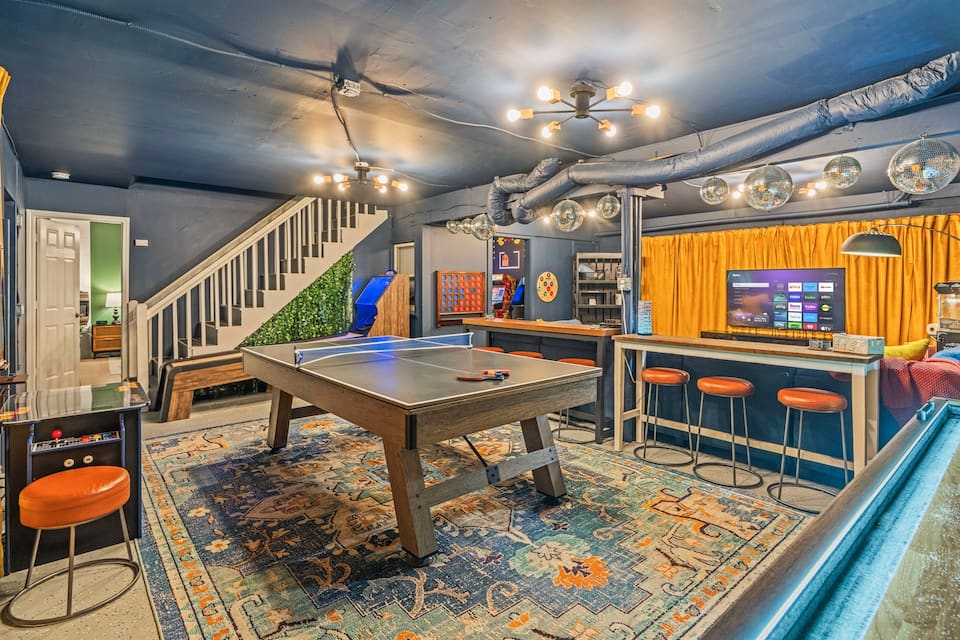Head downstairs and take your pick; pool, shuffleboard, poker, skeeball, or a stool at the bar