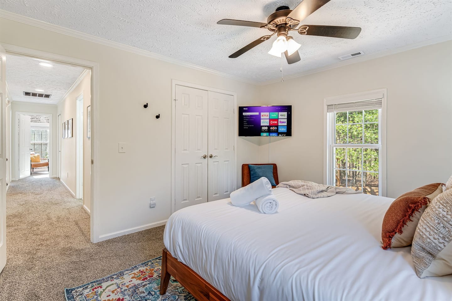 Queue up a show from the streaming menu and let this room do the rest