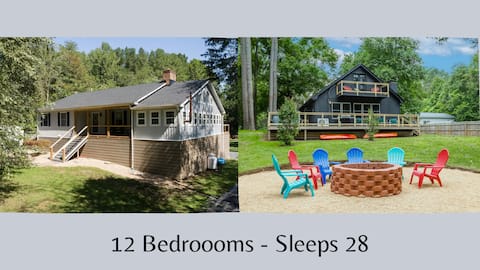 12 Bedroom Waterfront Cabins Pool Theater Game Rm