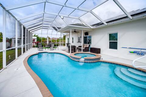 Lanai, Heated Pool & Spa: Lehigh Acres Home