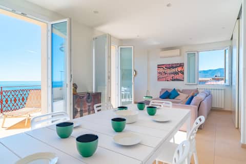 The terrace overlooking the sea