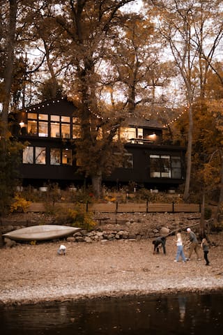 Modern Home with private beach on St Croix River