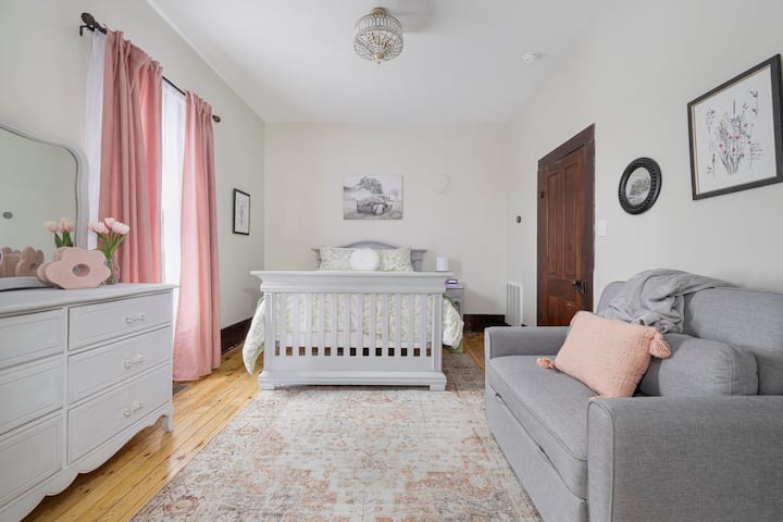 A blend of style and history in this delightful room with a queen bed.