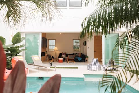 Modern Beach House: Steps to BEACH w/ Heated Pool