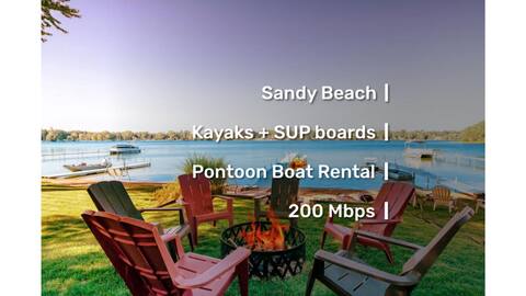 Beach | Kayaks + SUP | Pontoon Boat | HotTub + BBQ
