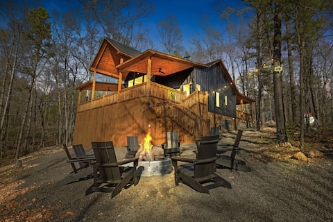 Luxury Ozark Cabin, HotTub, FirePit, 5 mn to River