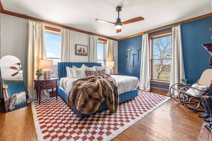 This next king bedroom is adorned with a polo theme, enhancing your equestrian experience.