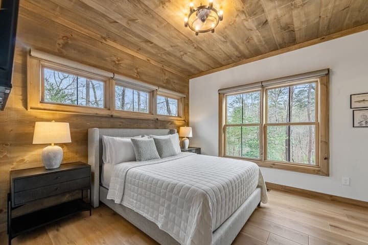 Unwind in comfort with a luxurious bed and serene ambiance.