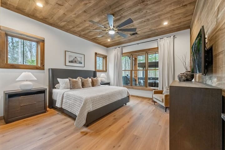 Unwind in comfort with a luxurious bed and serene ambiance.