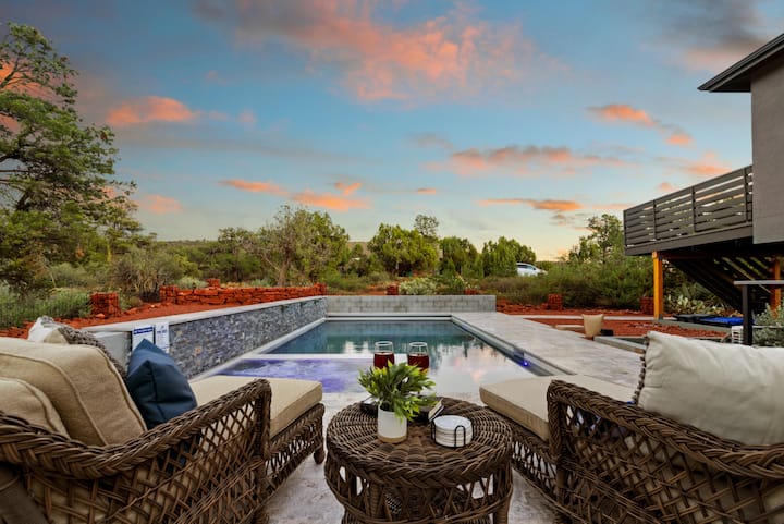 New! Heated Lux Pool/spa, Fire Pit, Stargazing - Sedona, AZ