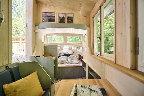Baumschiff Nautilus (tree ship hotel by the forest pool)