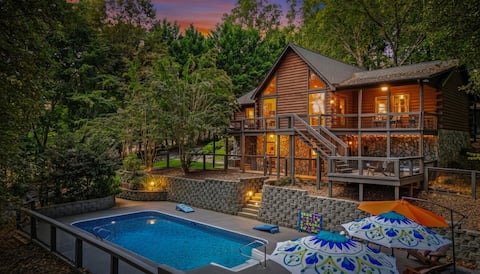 Luxe Riverfront Cabin: Pool; Hot Tub; Disc Golf