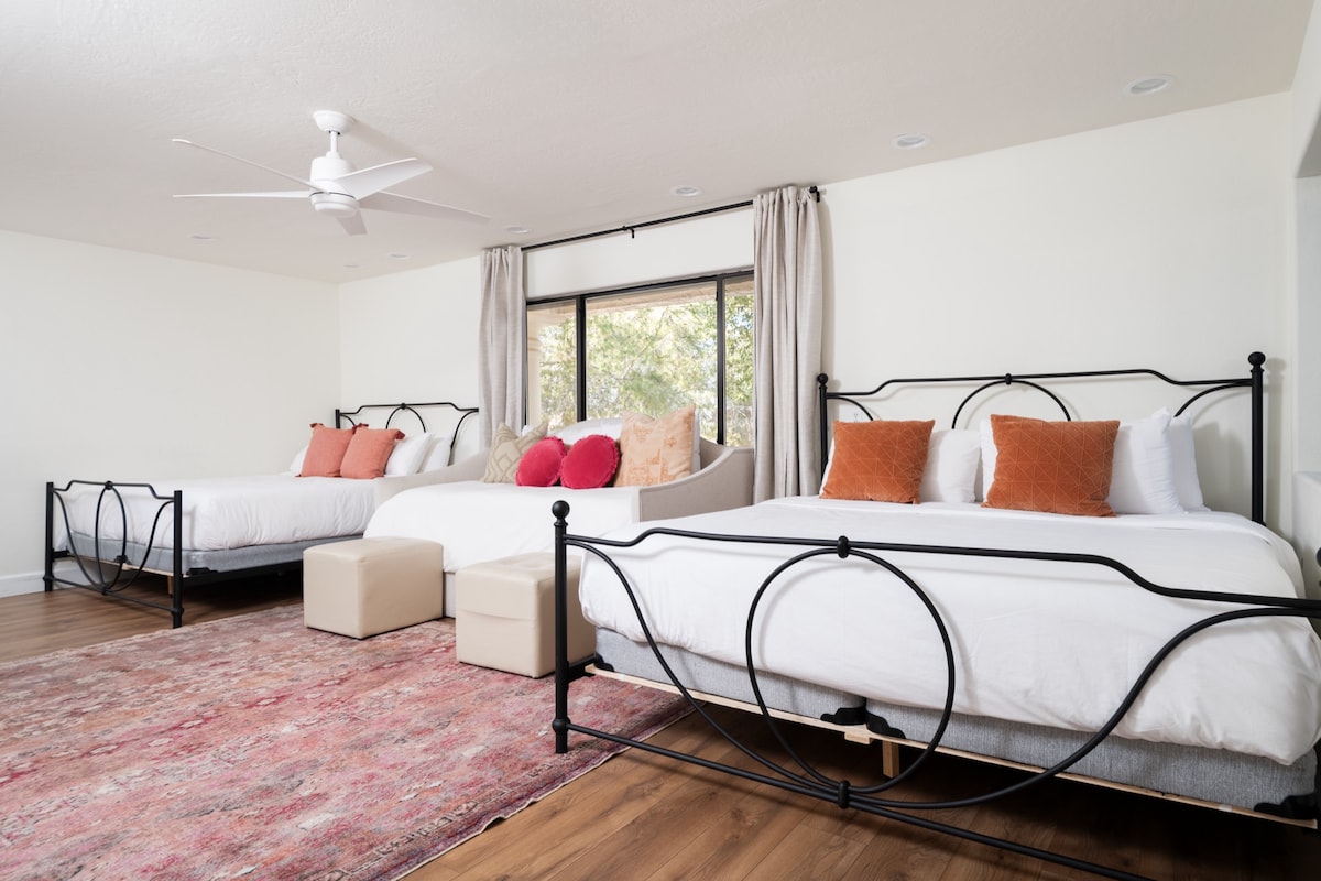 Dormitorio 6 - 2 camas king y 2 camas individuales plegables