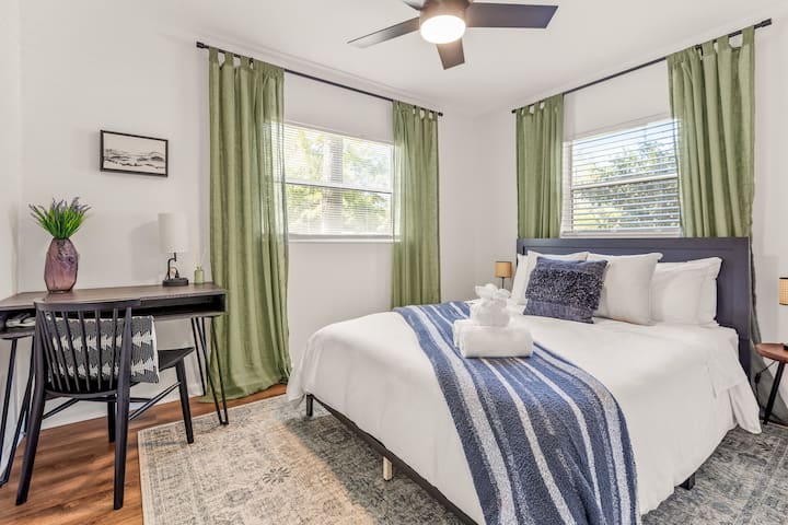 Second Bedroom with Queen size memory mattress and dedicated work space