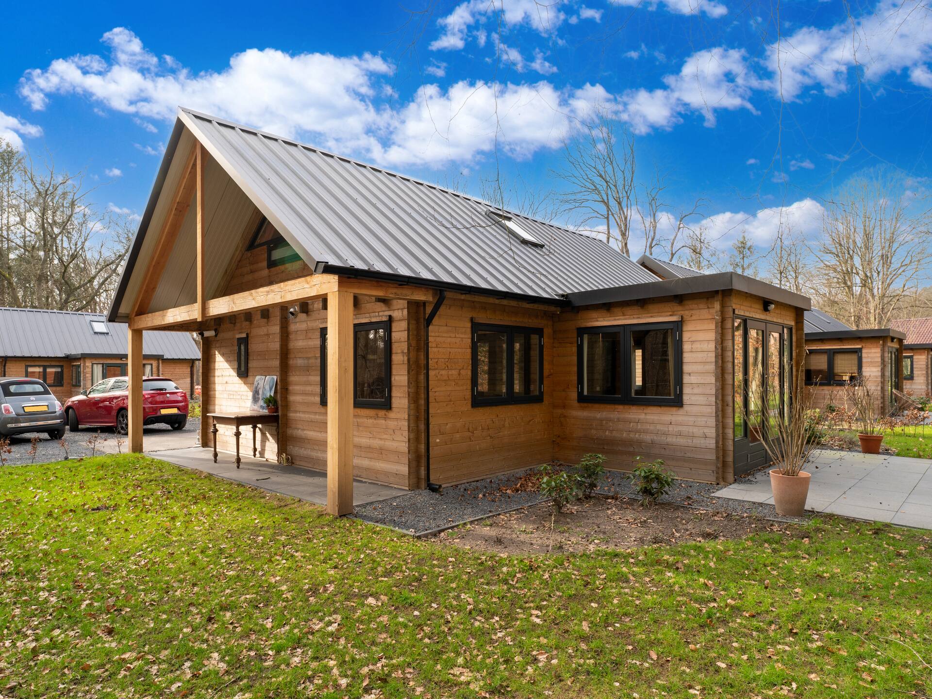 Nice wooden house on the edge of the forest