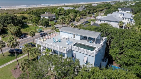 9BR Ocean View, Elevator, Rooftop Pool &Pickleball