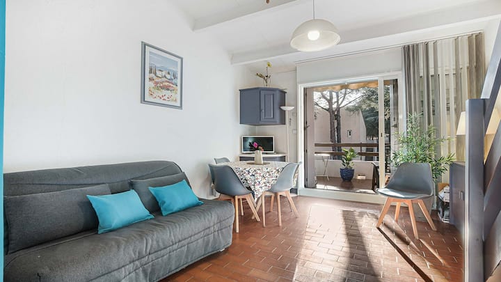 Appt Lumineux 4 Pers, Balcon, Parking Privé - Agde
