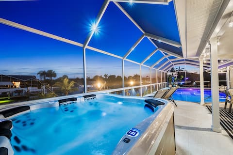 Sunset Villa - Htd Salt Pool - Hot Tub -Canal-Golf