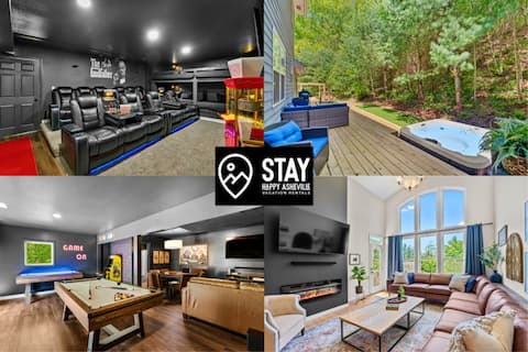 Movie Room,2 HotTubs, Firepit, Gameroom sleeps 18