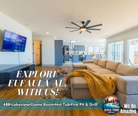 4BR•Lakeview•Game Room•Hot Tub•Fire Pit & Grill