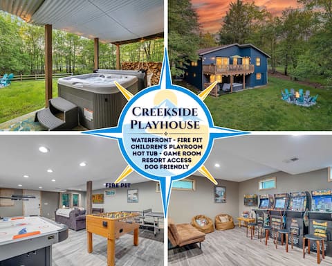 Waterfront Family Escape w/ Hot Tub and Game Room