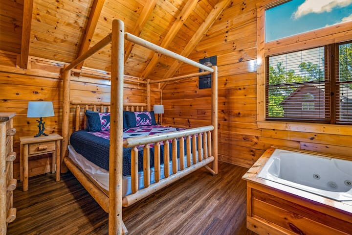 Bedroom 3:  King bed, ensuite bathroom with shower and jetted tub in bedroom.  (upper level)