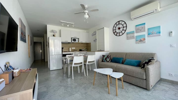 Coquet : Terrasse, Plage à 5', Clim, Wifi, Parking - Cavalaire-sur-Mer