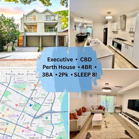 Executive CBD House 4BR 3BA 2Pk SLEEP 8!