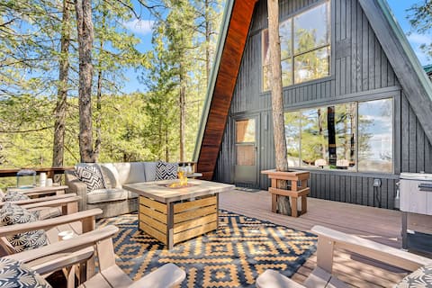 Green Roof A-Frame: Endless Views | Modern Cabin