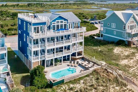 10 Bdrm | Oceanfront | Pool | Hot Tub | Game Room!