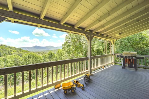 Ashe County Log Cabin: Mountain-View Deck, Sauna